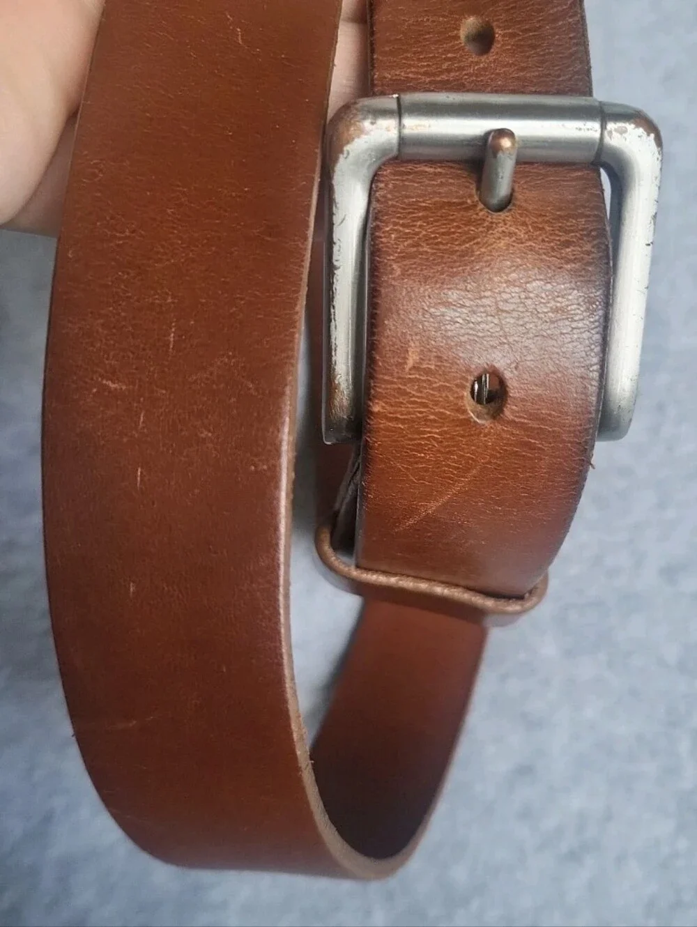 Johnston & Murphy Belt Mens 38 Black Brown Stainless Steel Buckle 75-6996 USA